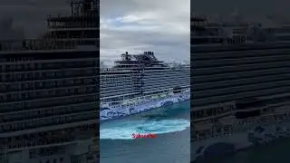 NCL Viva newest mega cruise-ship sailing & Spinning at sea #viva #norwegian#ncl #sea#shortsfeed#trip