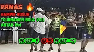 Panas🔥 Detik Detik Menegangkan Set-5 Tournamen Bola Voli Antar RW Desa Mojosarirejo|| RW 1 Vs RW 4