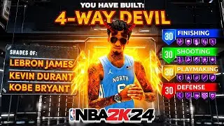 NEW "4-WAY DEVIL" BUILD IS THE BEST BUILD IN NBA 2K24! *NEW* BEST GAME BREAKING BUILD IN NBA 2K24