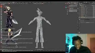 Sculpting SFVII Cloud Strife in Blender