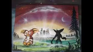 How do in spray art GREMLINS with stencils