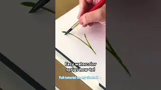 Easiest way to paint a #watercolor sprig for beginners #painting #art