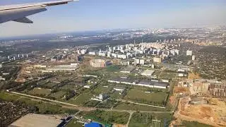Красивая посадка в аэропорту Внуково - Москва, терминал А (Moscow, Vnukovo Airport landing)
