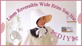 Refashion DIY Reversible Linen Wide Brim Sun Hat // Bucket Hat 服 👒 リメイク Sewing Tutorialㅣmadebyaya
