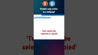 How to disable copy action in a webpage | HTML, CSS tricks & tips 