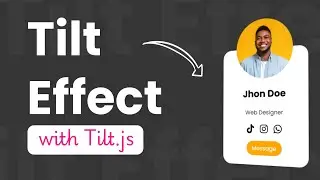 Create a Profile Card with Interactive Tilt Effect | Full HTML, CSS & Tilt.js Tutorial