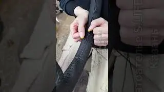 Шов елочка. Перетяжка руля в натуральную кожу.