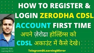 How to Register and Login Zerodha CDSL DP Account for First Time | CDSL Registration and Login