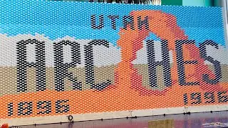WORLD RECORD Heck Wall Slow-Mo | UTAH License Plate in 5,652 Dominoes