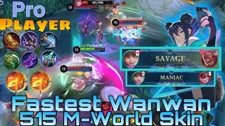 Wanwan Savage Gameplay | M-World Skin | Pro Player Gameplay 🦋