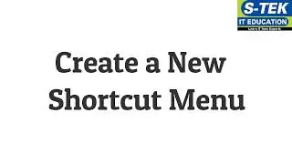 Ms Excel-Create a New Shortcut Menu