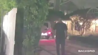 Justin Bieber and Selena Gomez arriving at her house with in LA