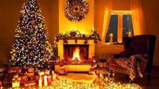 Relaxing Music Расслабляющие Звуки Камина  Красивый Снег с Ветром и Треском Огня в Камине