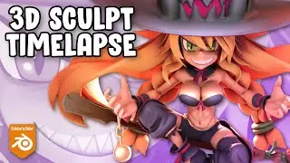 Metallia 3D sculpt in Blender - Timelapse 🎃