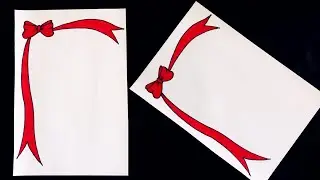 Ribbon border design - border design on paper - simple and easy design - nupur's handicrafts