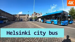 Финский автобус / Едем по городу Хельсинки на автобусе по маршруту 65 / Видео 4К