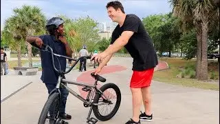 GIVING A BIKE AWAY TO A KID THAT DIDN'T HAVE ONE!