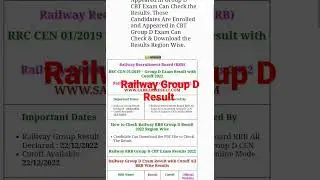 Railway Group D result| Group D result|