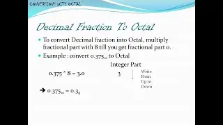 Decimal fraction to Octal