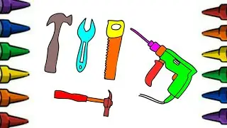 tools coloring-Easy carpenter tools drawing for kids and Toddlers | HOW TO DRAW TOOLS EASY FOR KIDS