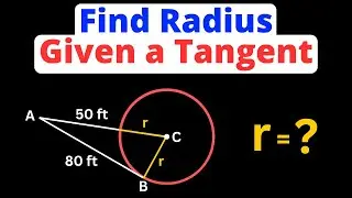 Find the Radius of a Circle Given a Tangent | Geometry | Eat Pi