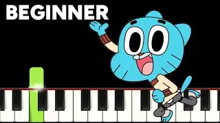 The Amazing World of Gumball Opening Theme –  Very Easy Primer Level Piano Tutorial