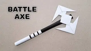 HOW TO MAKE A BATTLE AXE FROM PAPER - ( Origami Weapons | Easy | Tutorial )