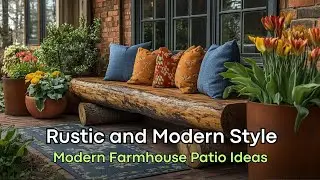 Modern Farmhouse Patio Inspiration: Minimalist Design with Cozy Log Furniture