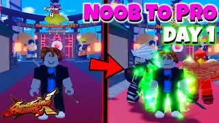 Noob to Pro in Anime Fighting Simulator X Roblox (Day 1)