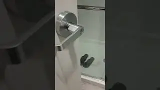Tight hotel bathroom tolerances, nowhere to stand.