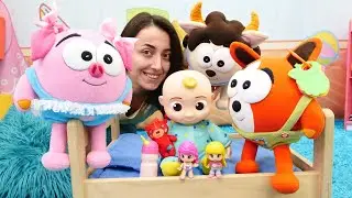 JJ Baby bebeğini Hopitipler Domi ile Oba susturmaya çalışıyorlar. Bebek bakma oyunu