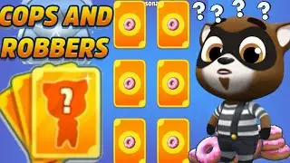 TALKING TOM GOLD RUN COPS AND ROBBERS EVENT LUCKY CARD ELF ANGELA UNLOCKED vs RACCOON BOSS FIGHT