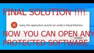 SORRY THIS APPLICATION CANNOT RUN UNDER A VIRTUAL MACHINE . FINAL SOLUTION!!!!