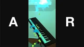 AR ghost pianist improv 3D jazz groove, WebXR augmented reality immersive Three.js data viz