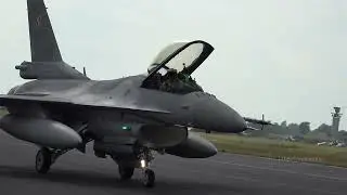 Polish F-16 Bouncing on Taxiway [4K]