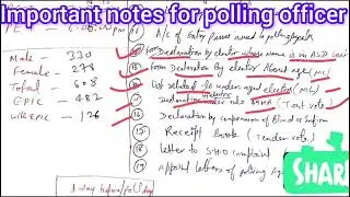 Important notes for polling officer