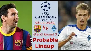 Barcelona Vs Dynamo Kyiv Prediction Lineup UEFA Champions League