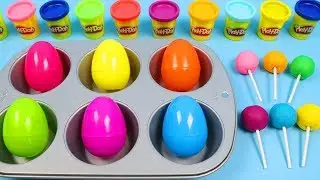 Using Play Doh to Pretend Grow Huge Surprise Eggs Filled with MashEms, Disney Toys, & More!