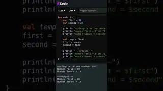 swap numbers using temp variable Kotlin 