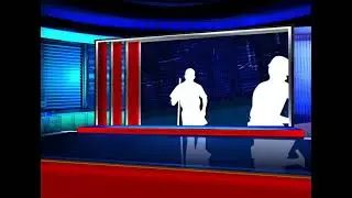 Sports TV studio set virtual green screen background loop
