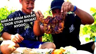 dua buncit mukbang ayam bakar satu ekor utuh😱 nikmat banget