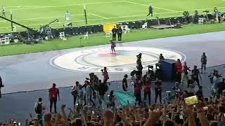 Manchester City Players Celebrating with the Champions League Cup
