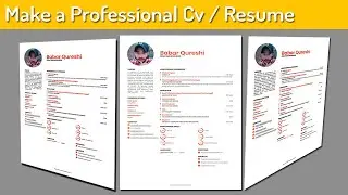 How to make Professional Resume for Web Developer | CV for Front End Developer|