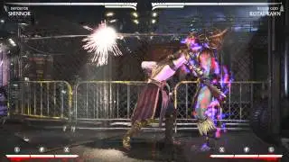 Shinnok 90%-100% Midscreen and Wall Combos vs Kotal Kahn