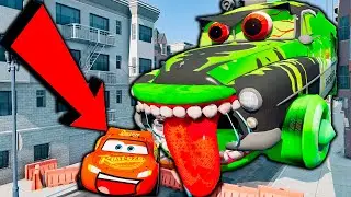 Epic Escape From Lightning McQueen Demons & Mater Eater | McQueen VS Mater Greater Eater in BeamNG