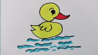 How to draw Duck 🦆  #easydrawing #kidslearning #kidsart #art #draw #drawing #viral #trending