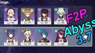 F2P 4 stars Fischl aggravate & Xiangling c6 abyss 3.7 Floor 12 Genshin impact