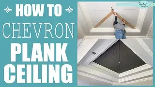 Planked Tray Ceiling DIY - Chevron Pattern