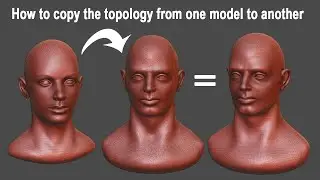 Retopology in Blender 3d. How to copy the topology from one model to another working in Sculpt Mode.