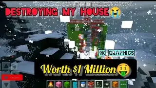 Minecraft But Destroying My House Worth $1 Million 😭💔 | 4k graphics | PE Minecraft